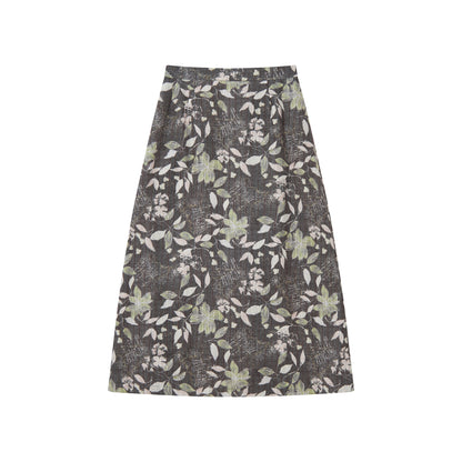 Resting Gray Brushed Mid-length Skirt