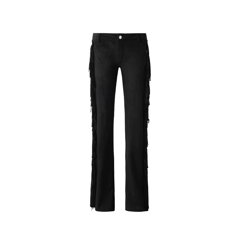 Vintage Low-Rise Fringe Pants