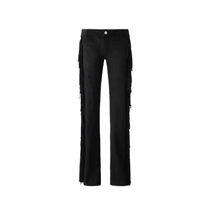 Vintage Low-Rise Fringe Pants