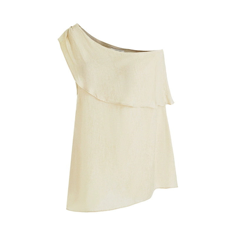 One-Shoulder Draped Two-Piece Set-Up