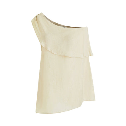 One-Shoulder Draped Two-Piece Set-Up