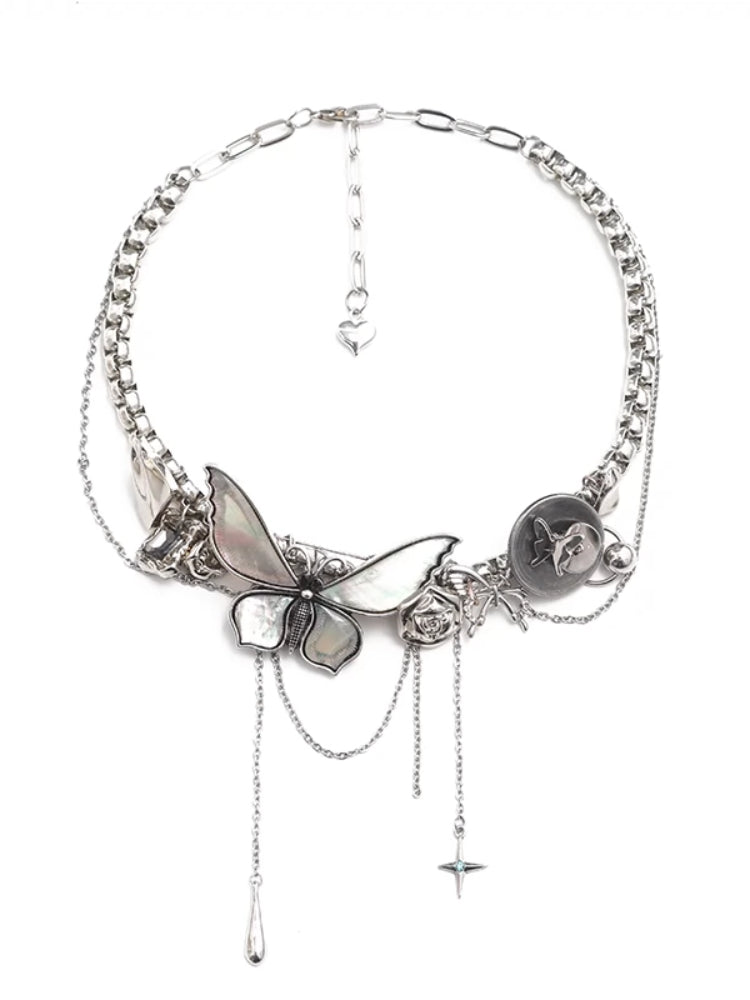 Retro butterfly chain necklace