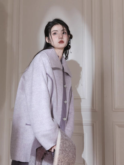 Night purple wool coat