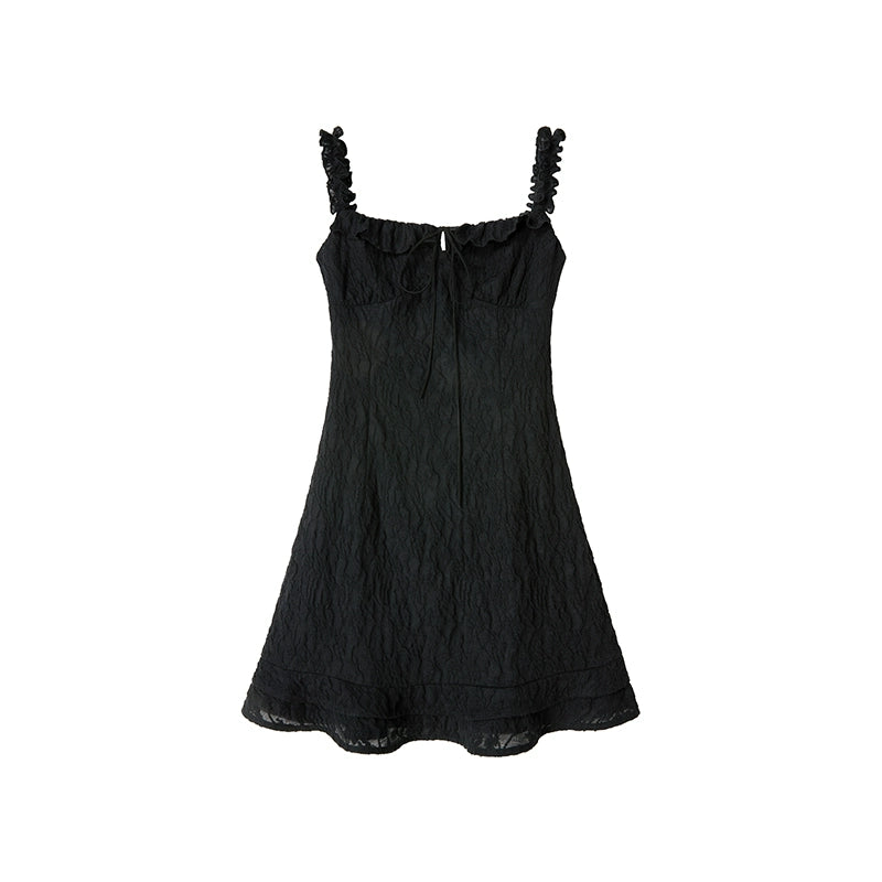 Ruffled Lace A-line Slip Dress