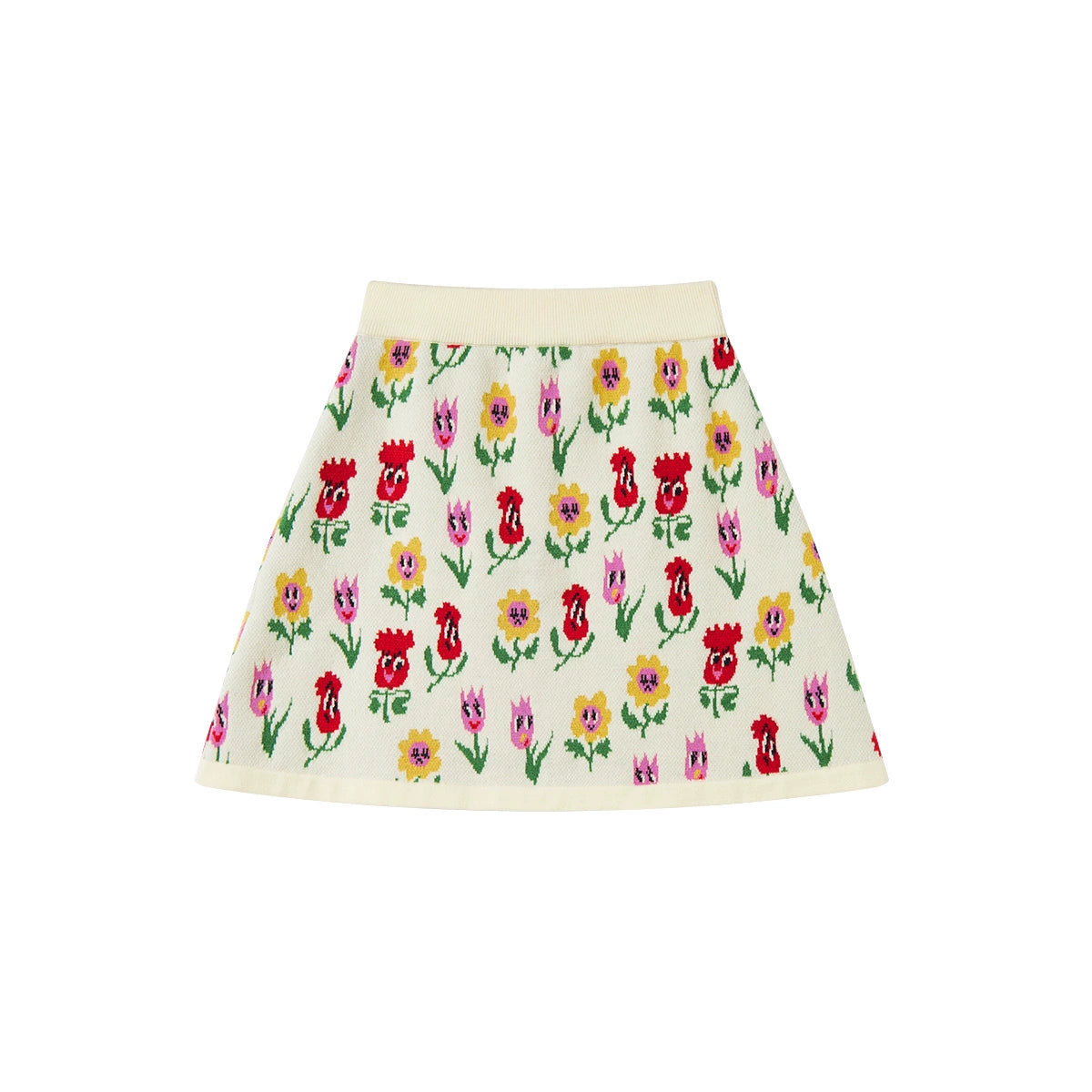 Peach Heart Knitted Top Skirt Set-Up