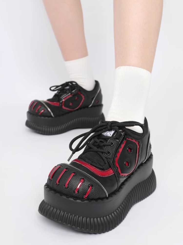 Hot girl dark platform shoes