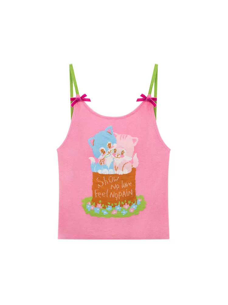 Kitten ribbon camisole