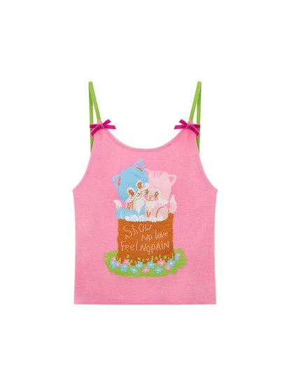 Kitten ribbon camisole