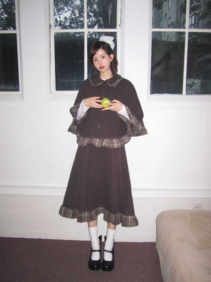 Petal collar poncho and skirt