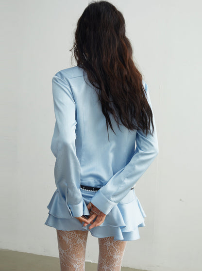 Three-dimensional pocket shirt dress