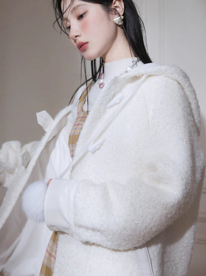 Snow white wool jacket