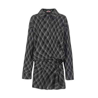 Vintage Plaid Shirt Dress
