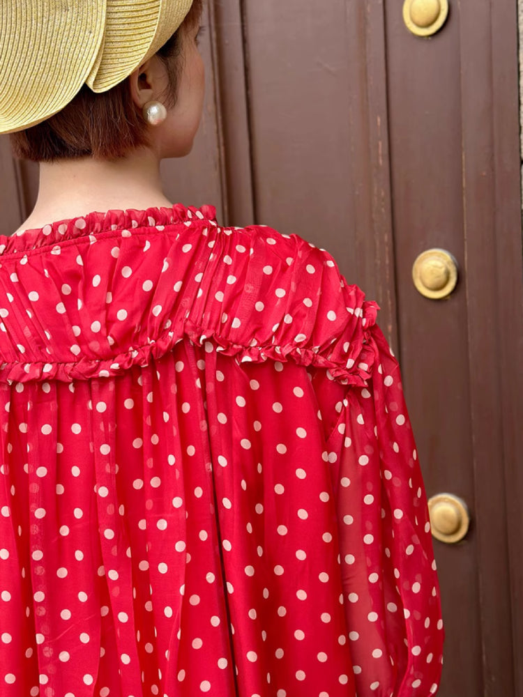 Vintage style dot chiffon dress