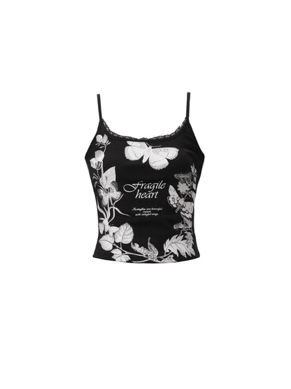 American Spice Butterfly Print Vest Top