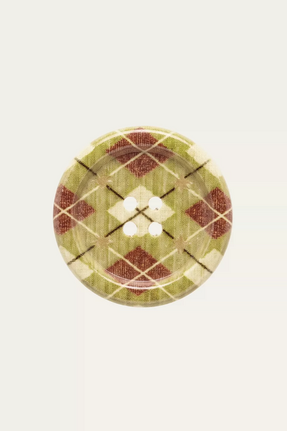 Plaid Polka Dot Button Hairpin