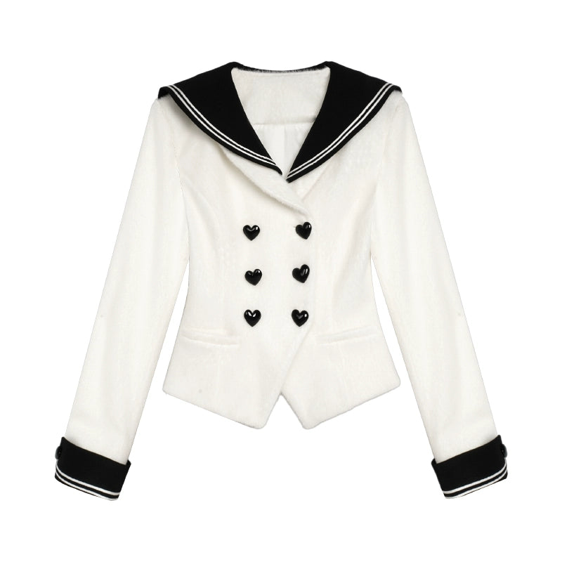 Golden Mink Sailor Collar Jacket