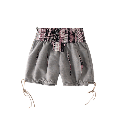 Irregular Patchwork Lantern Shorts
