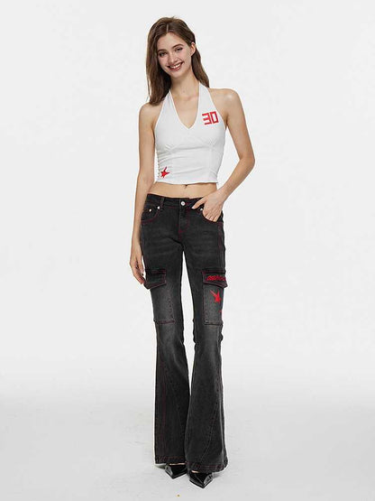 Stretch slim fit bootcut jeans