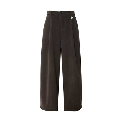 Brown Heart Woolen Pants