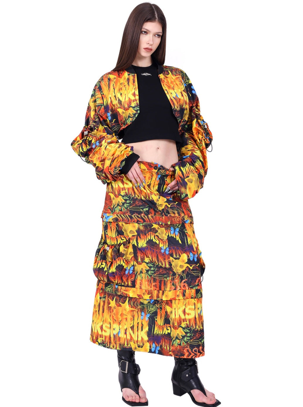 Flame Split Skirt