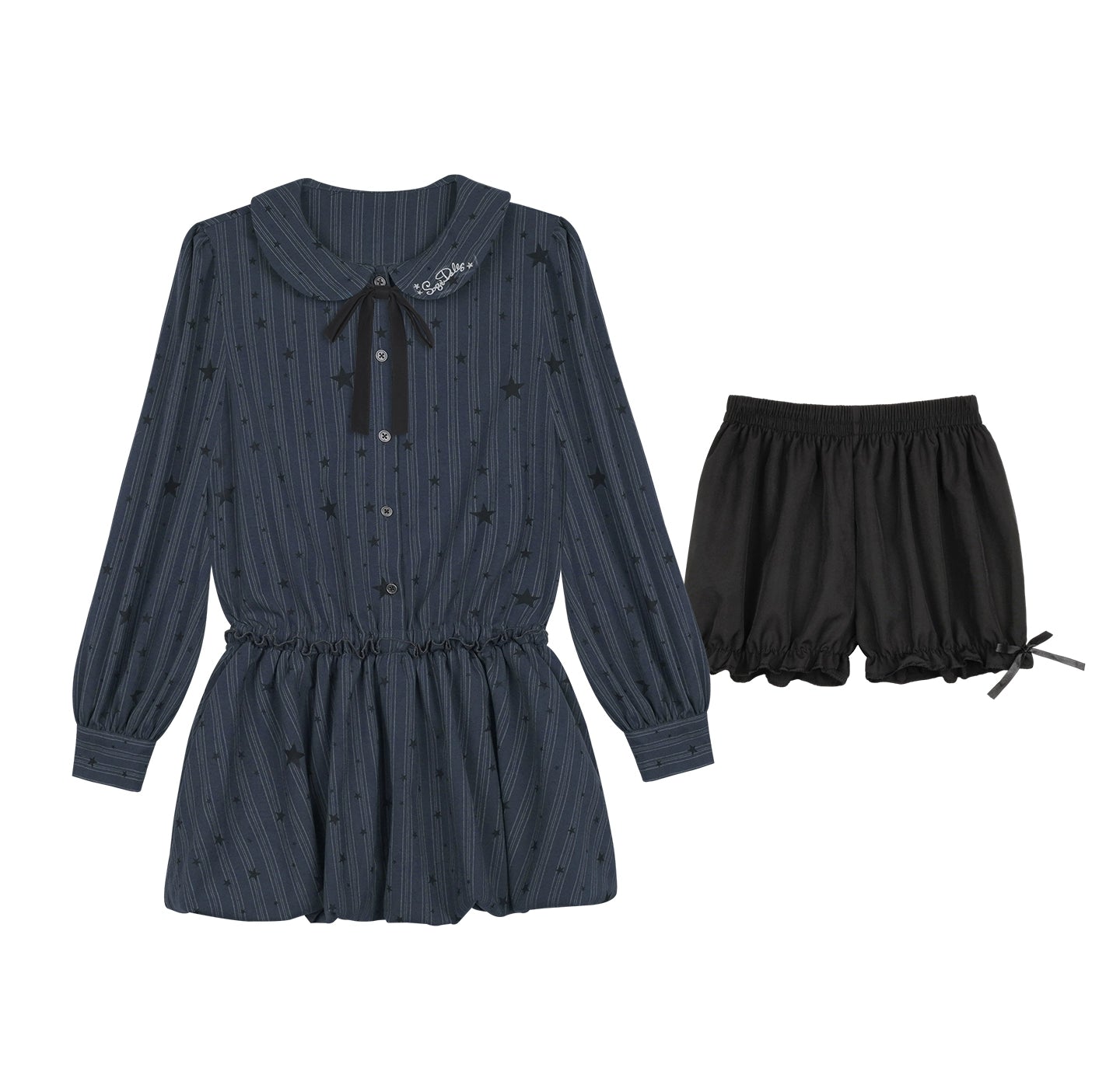Dark Night Blue Bud Dress Set-Up