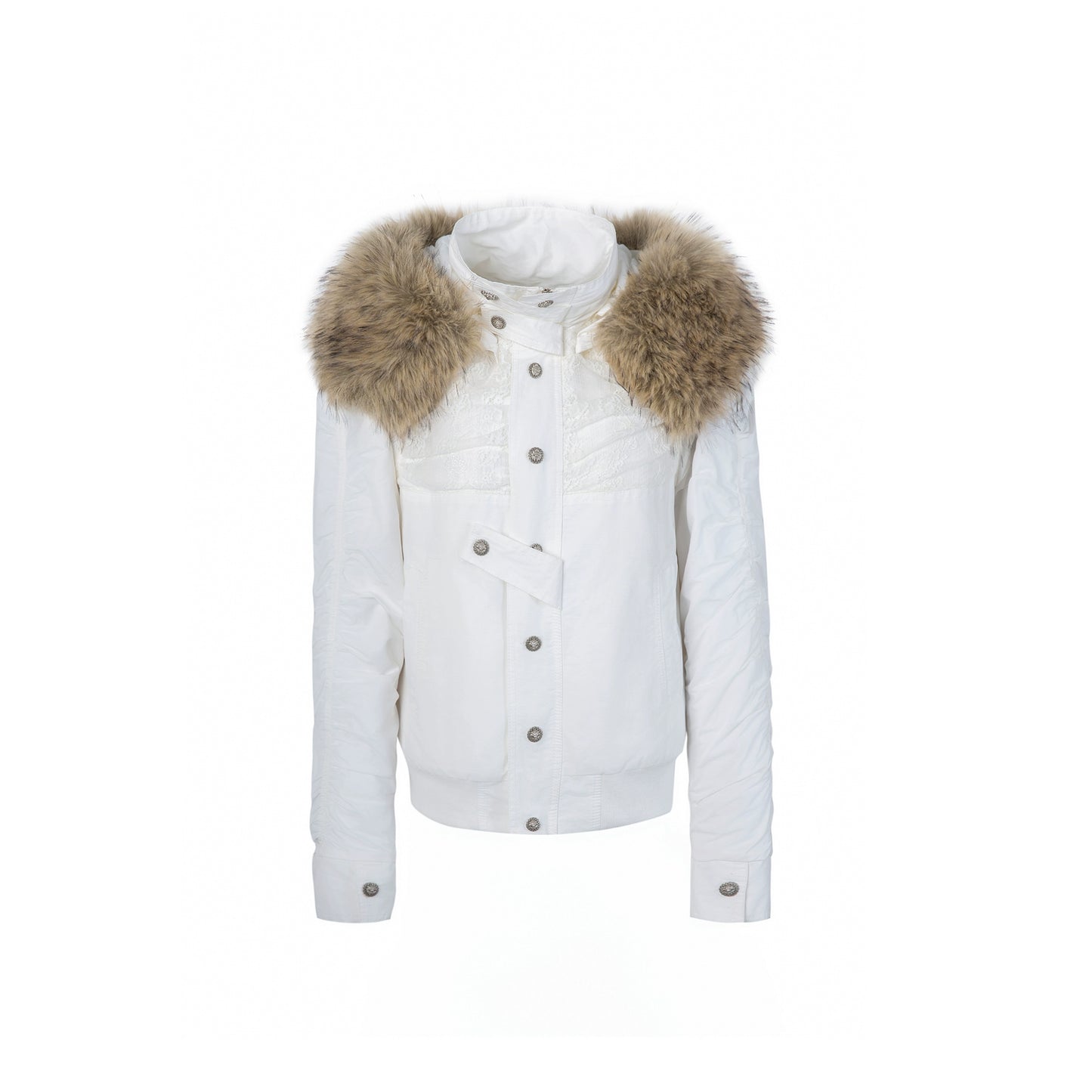 Eco-Fur Fleece Pie Collar Jacket