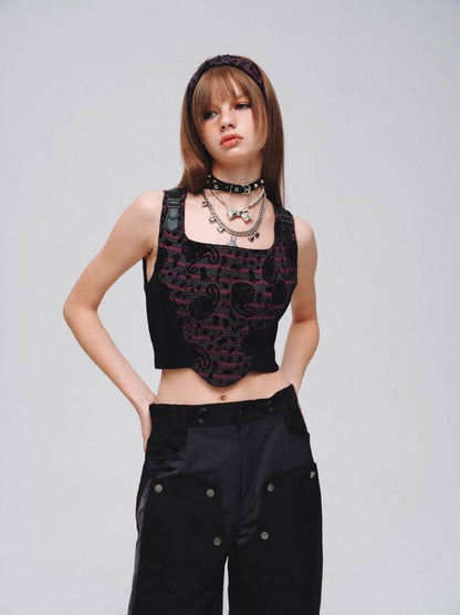 Short slim fit trap zipper vest