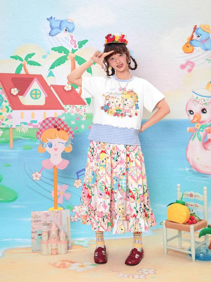 Cartoon print short sleeve T-shirt