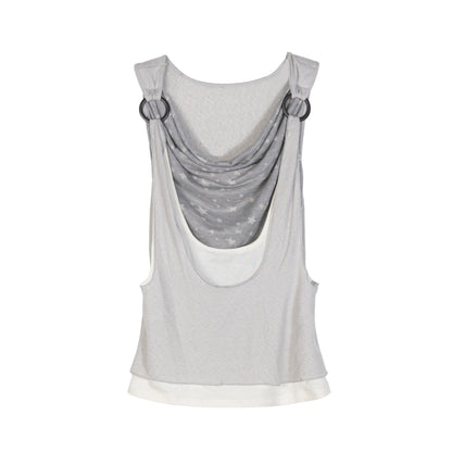 Asymmetrical Retro Sleeveless Vest