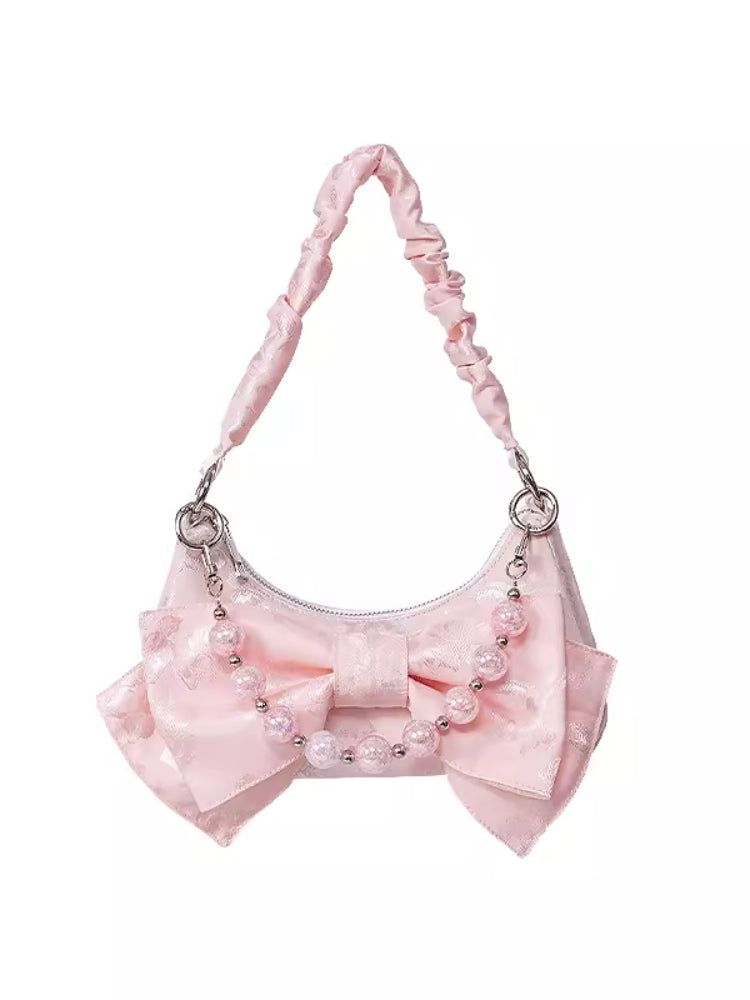 Pearl ribbon ladies bag