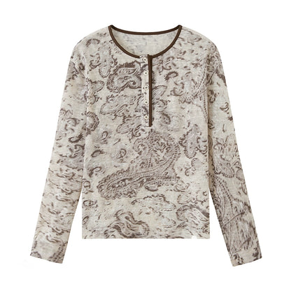 Slim Flower Knitted Top