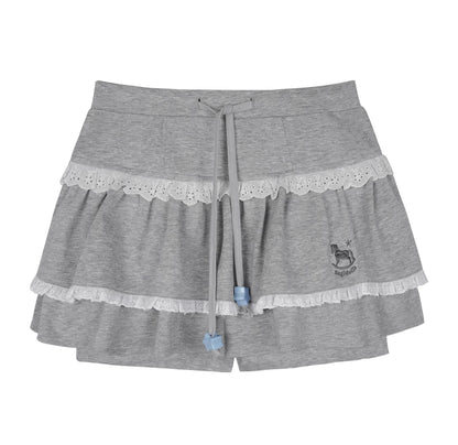 Grey Cake Pants Skirt