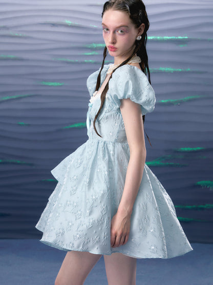 Bud Sleeve Square Neck Princess Dress