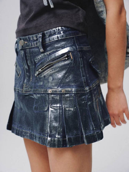 A-line denim skirt