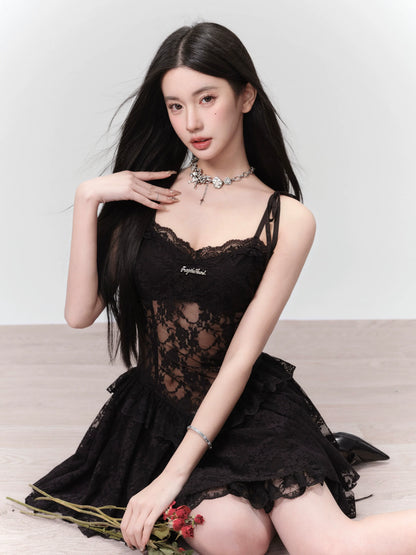 Original Night Lace Swee Black Dress