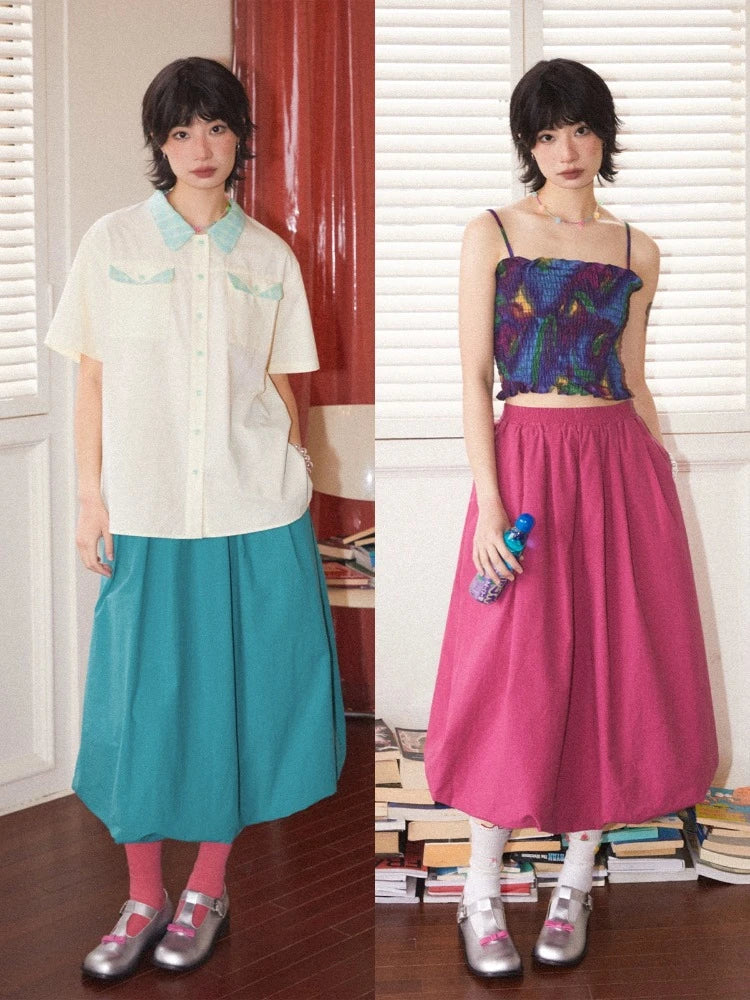 4 Color Bud Long Skirt