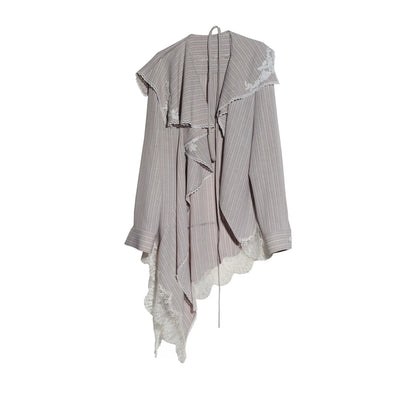 Lace Applique Asymmetrical Blouse