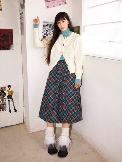 Plaid bud skirt