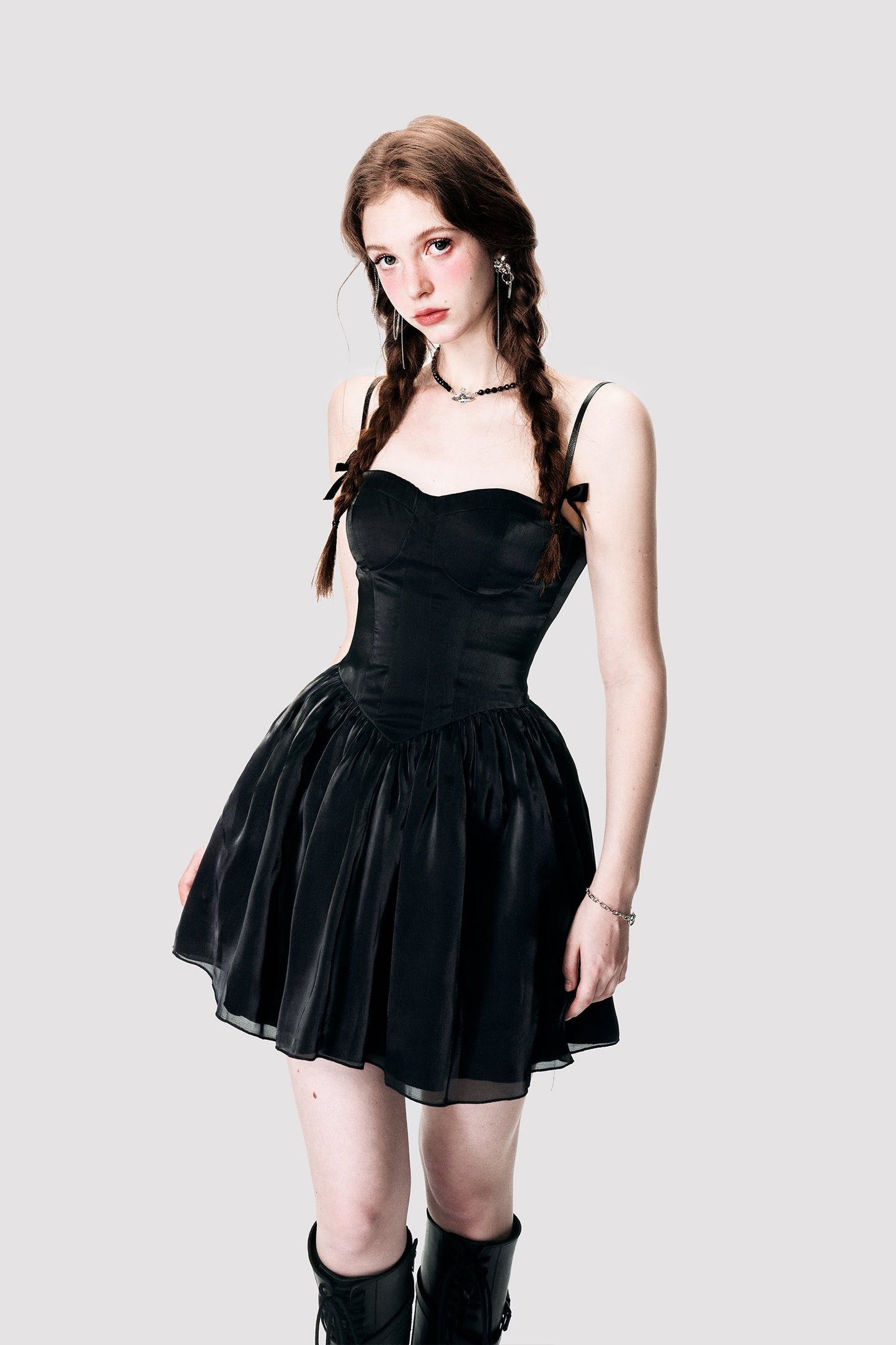 Ribbon Camisole Short Dress