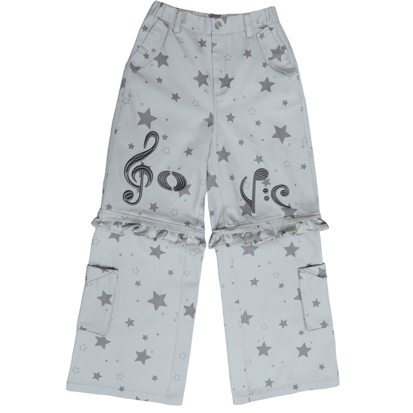 Millennium bestickte Hose mit weitem Bein