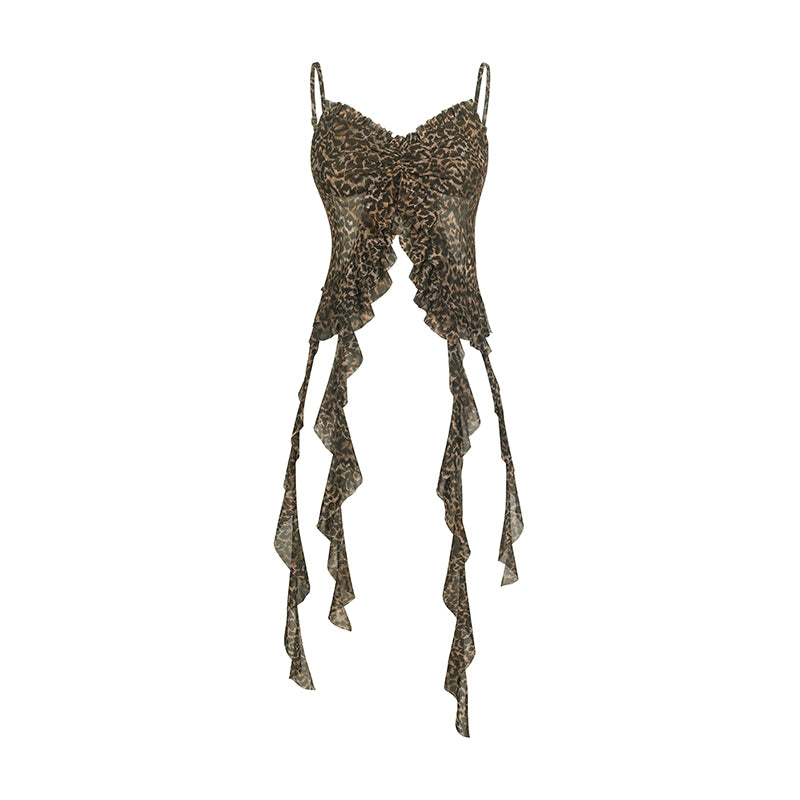 Ruffled Mesh Cami Top