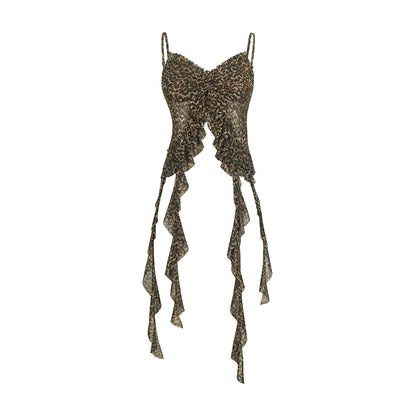 Ruffled Mesh Cami Top