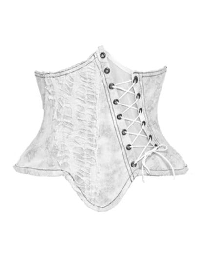 Suede perforated asymmetrical corset