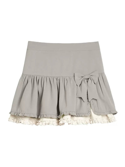 High waist ribbon skirt