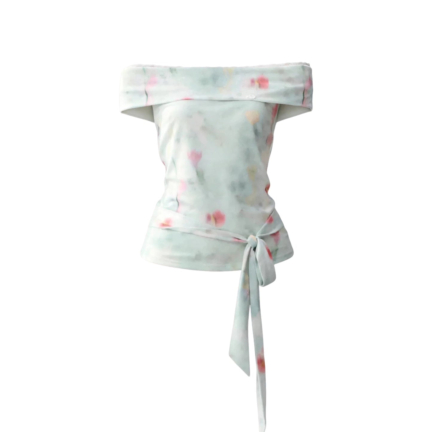 Gradient Floral Off-Shoulder Top Set-Up