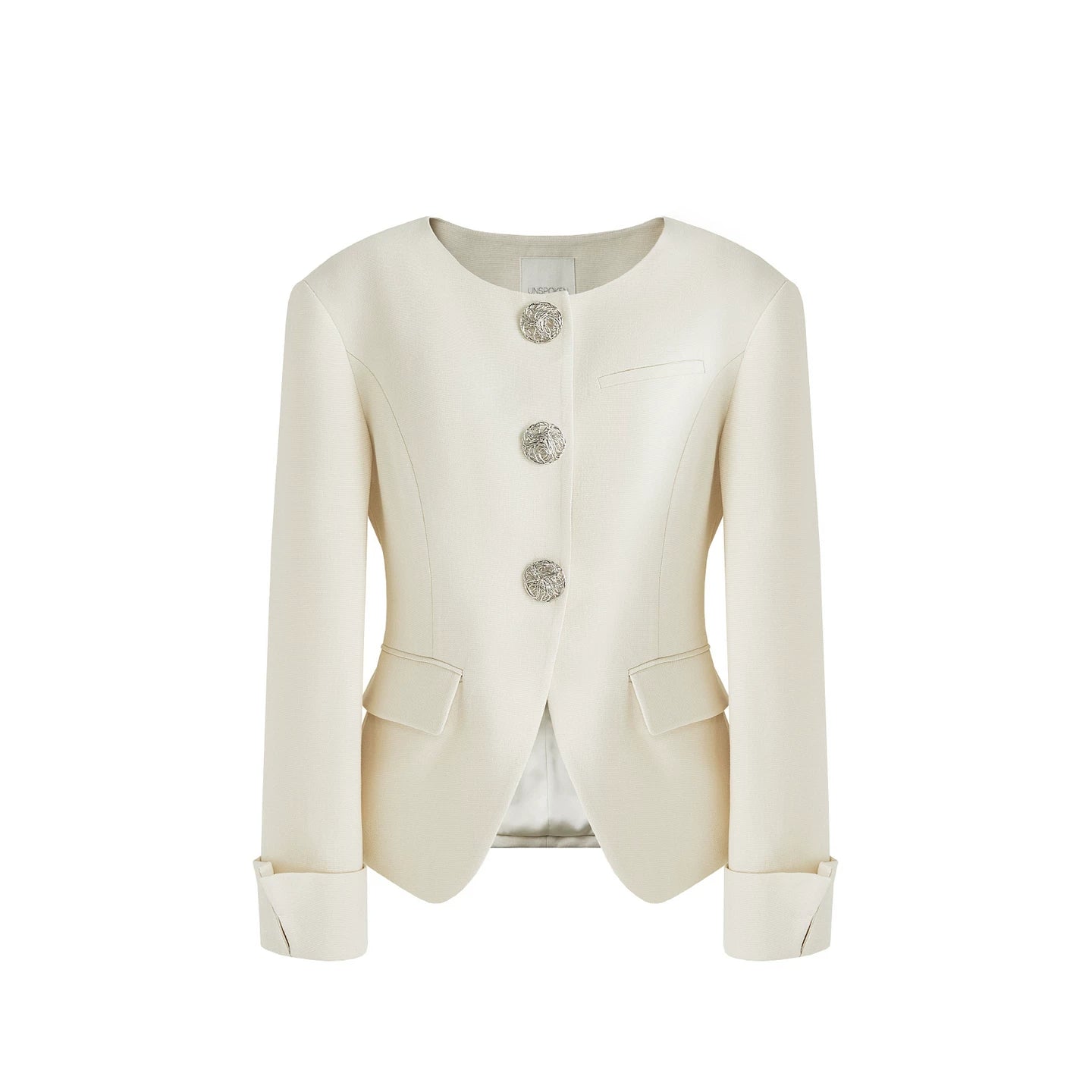 Collarless Slim-Fit Two-Piece Set-Up