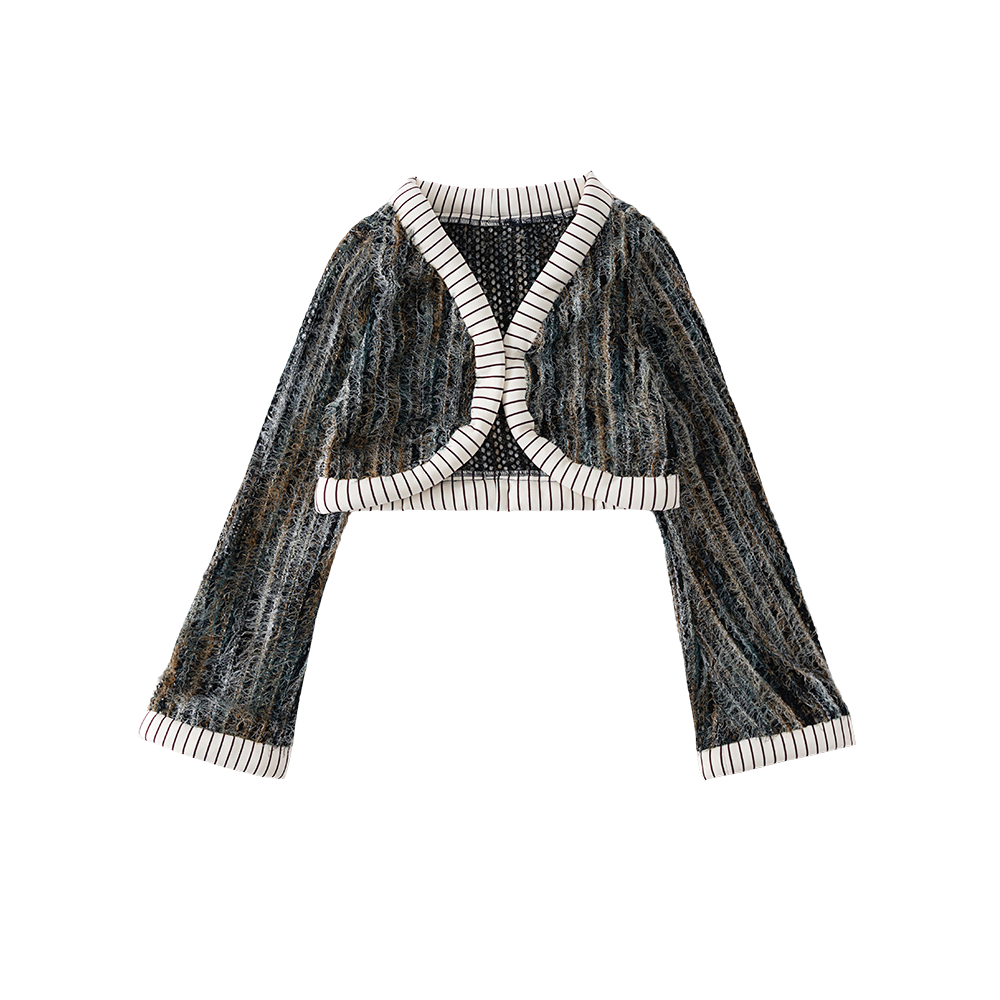 Boho Furry Cotton Cardigan Top