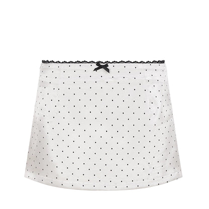 High-Support Satin Polka Dot A-line Skirt