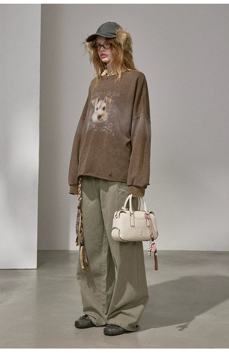 Retro Mottled Graphic Sweatshirt