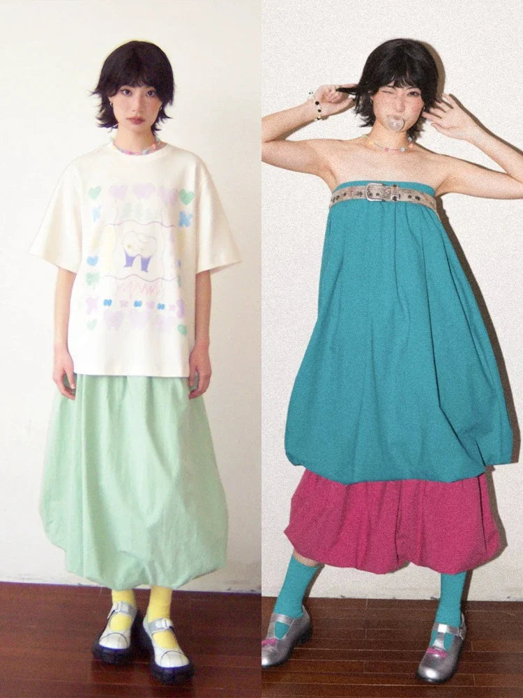 4 Color Bud Long Skirt